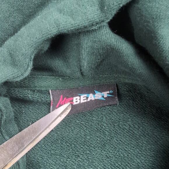 Mr Beast Hoodie Adult Small Green Pullover Fleece YouTube Sweatshirt Graphic - Picture 2 of 6